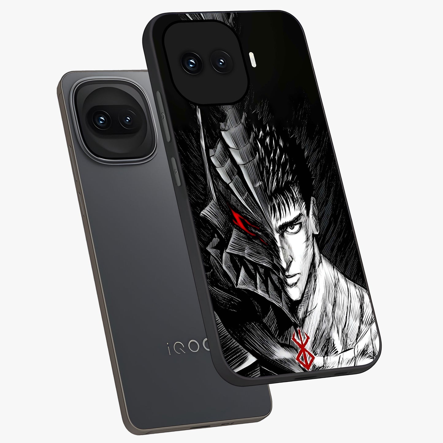 Berserker Blood Oath Glass Case displayed in angled mockup highlighting dark fantasy graphic design and powerful theme.