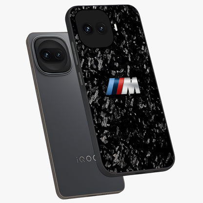 Carbon Speed Mark Glass Case displayed in angled mockup highlighting racing inspired carbon design and sleek aesthetic style.