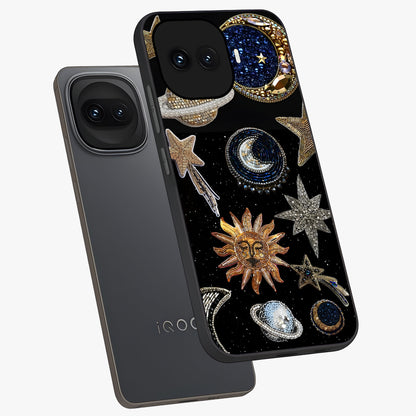 Celestial Gem Constellations Glass Case displayed in angled mockup highlighting gemstone inspired constellation design.