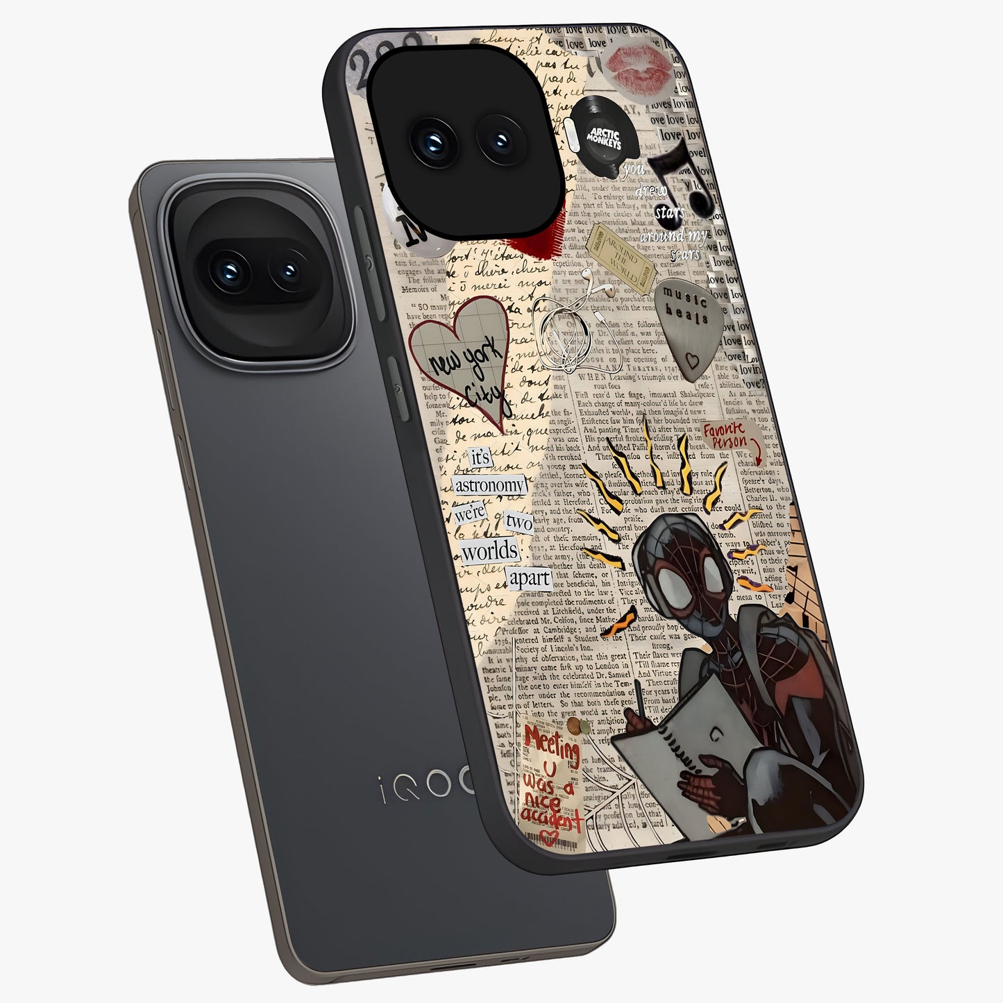City Dream Sketch Glass Case displayed in angled mockup highlighting minimal city illustration with aesthetic sketch style.