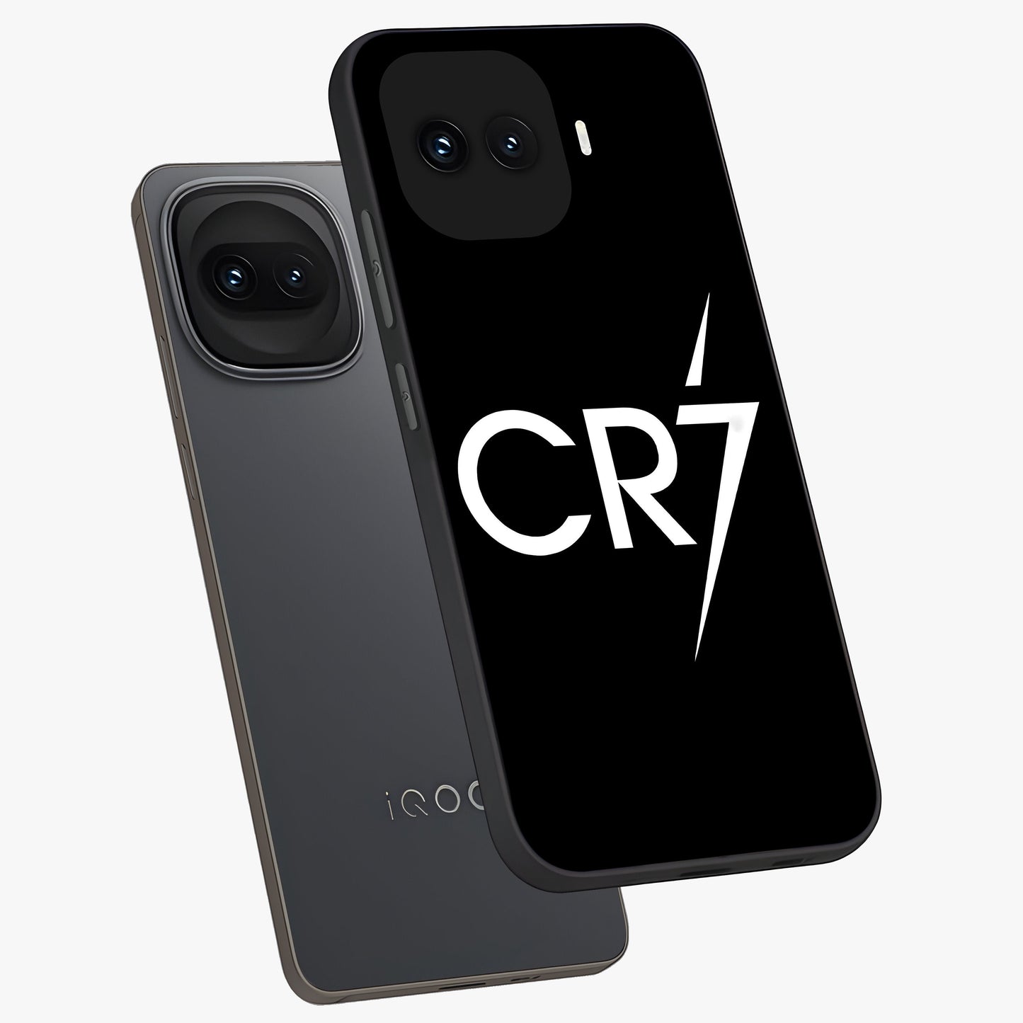 Cr7 Elite Strike Glass Case displayed in angled mockup highlighting powerful sports graphic with bold athletic theme.