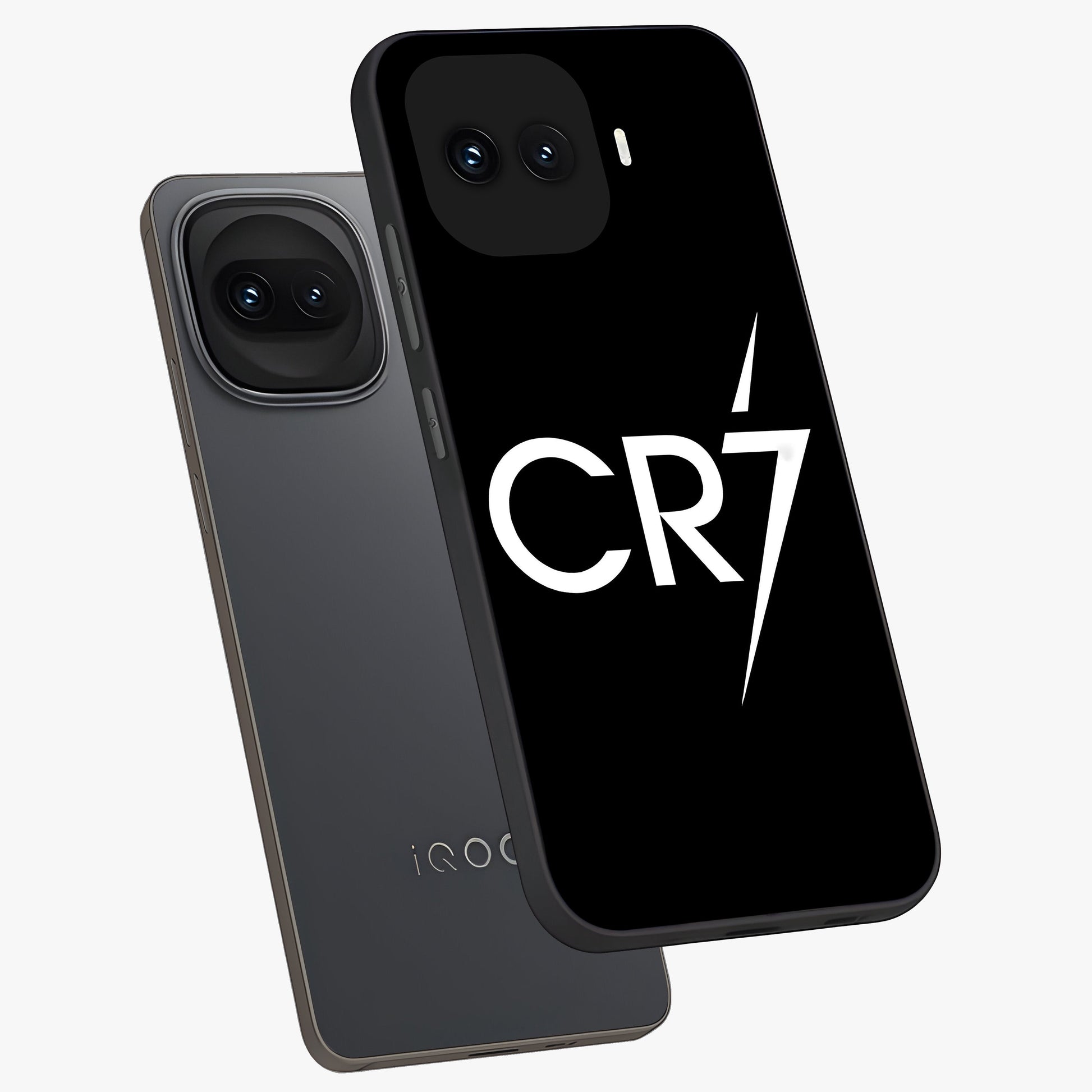 Cr7 Elite Strike Glass Case displayed in angled mockup highlighting powerful sports graphic with bold athletic theme.