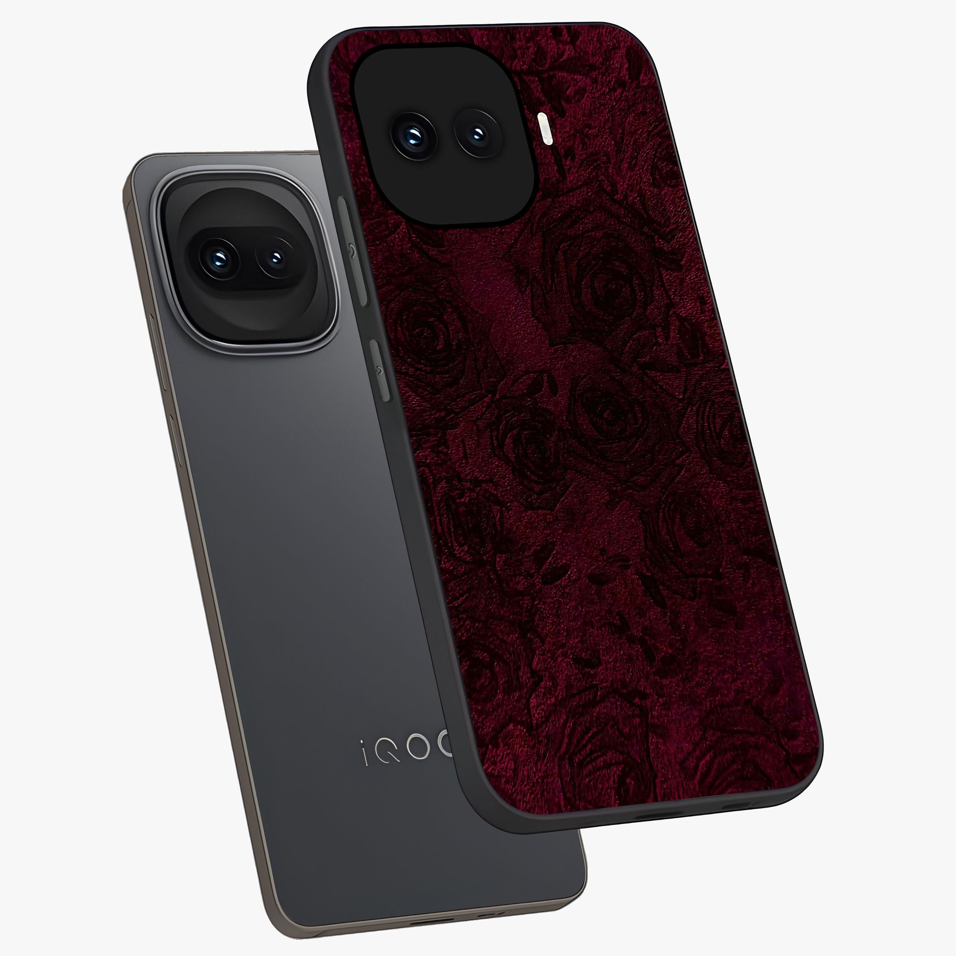 Crimson Fade Flow Glass Case displayed in angled mockup highlighting smooth gradient design with modern aesthetic style.