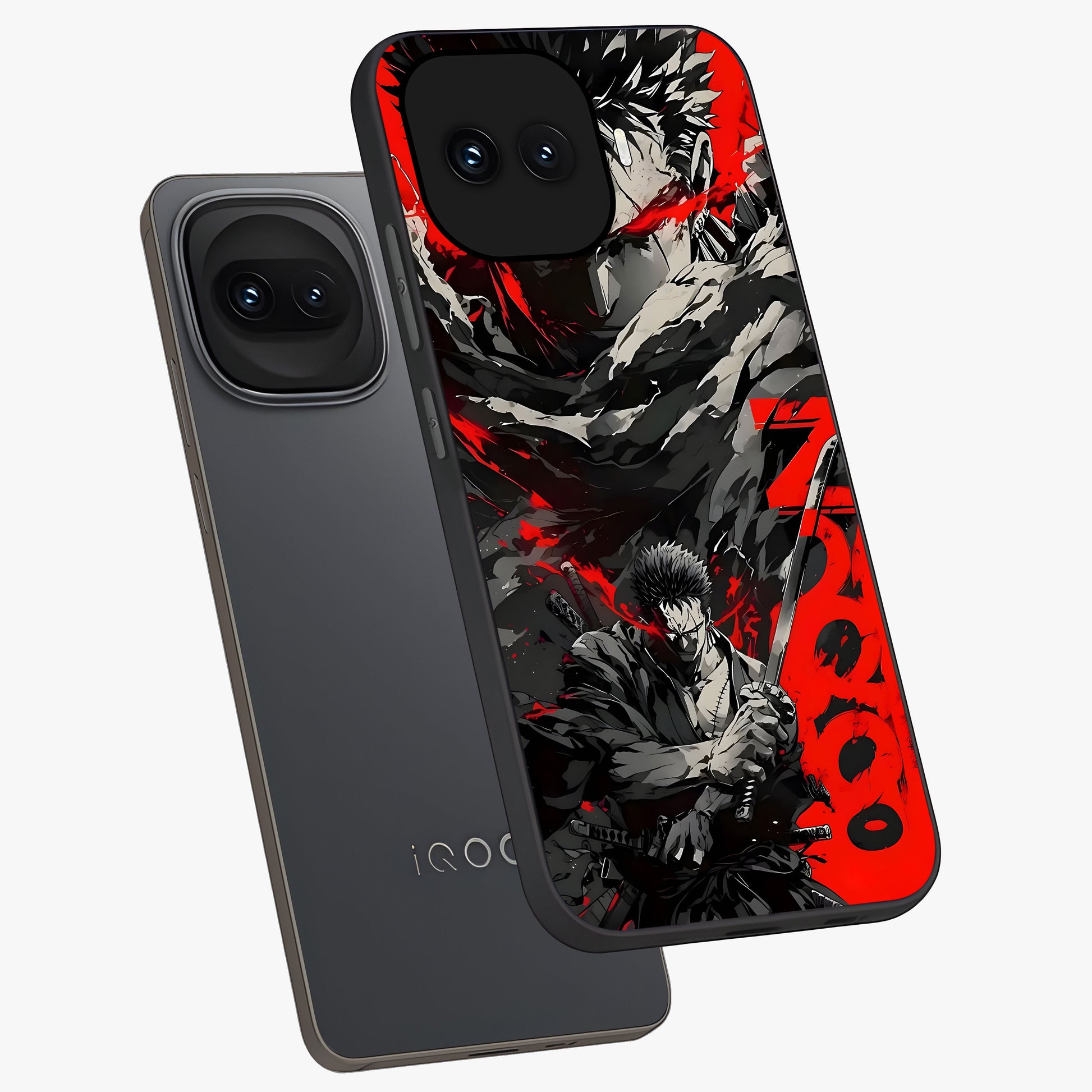 Demon Sword Resolve Glass Case displayed in angled mockup highlighting powerful demon sword illustration with dark fantasy aesthetic.