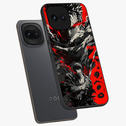 Demon Sword Resolve Glass Case displayed in angled mockup highlighting powerful demon sword illustration with dark fantasy aesthetic.