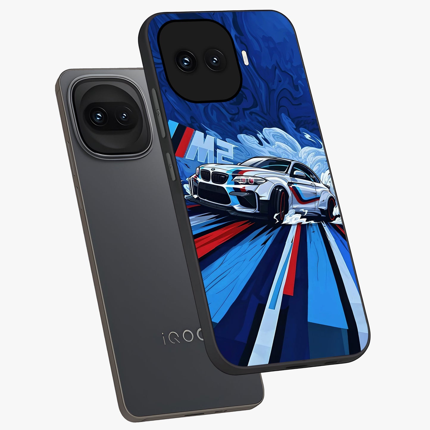 Drift Power Rush Glass Case displayed in angled mockup highlighting powerful drift car design with sporty aesthetic style.