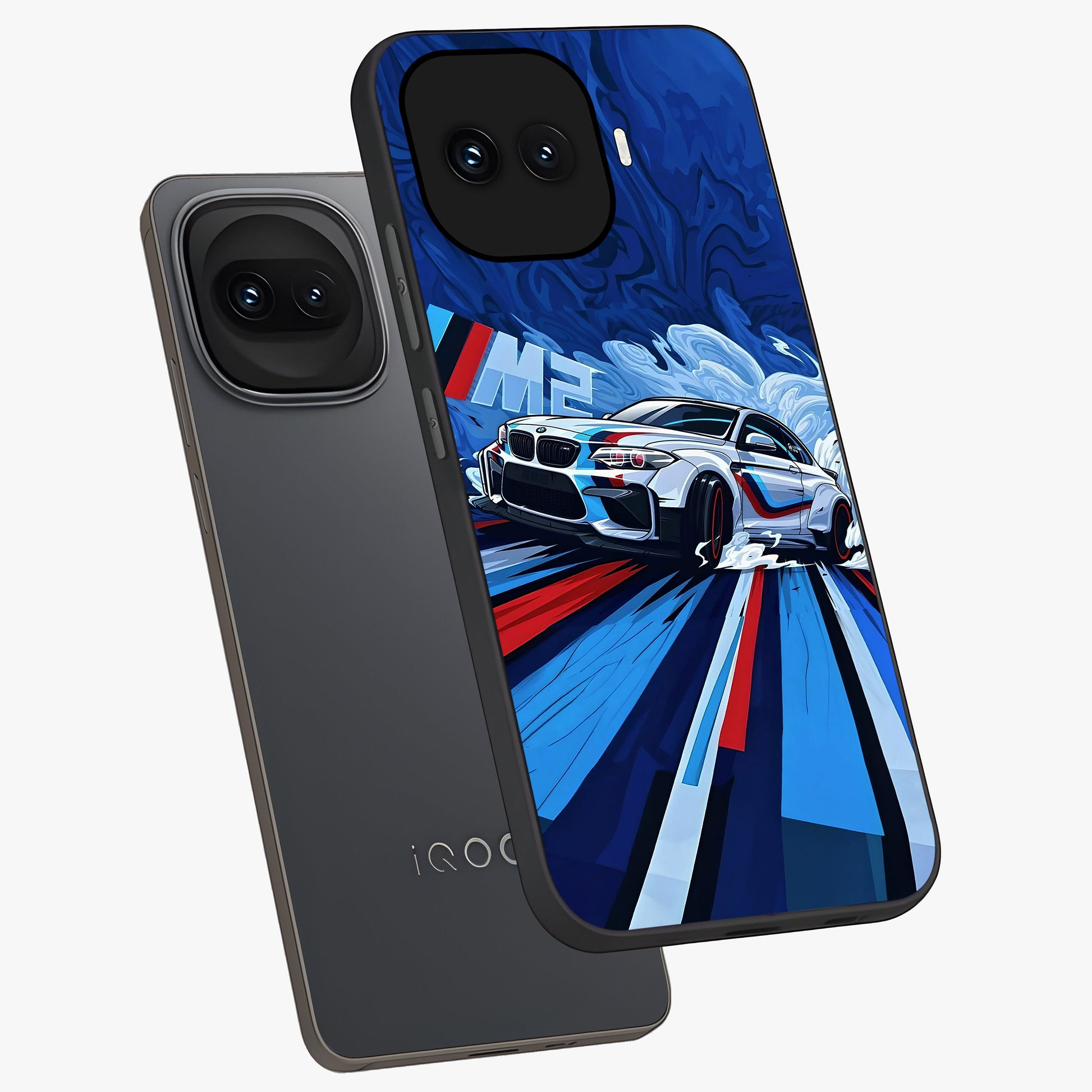 Drift Power Rush Glass Case displayed in angled mockup highlighting powerful drift car design with sporty aesthetic style.