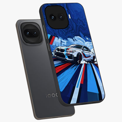 Drift Power Rush Glass Case displayed in angled mockup highlighting powerful drift car design with sporty aesthetic style.