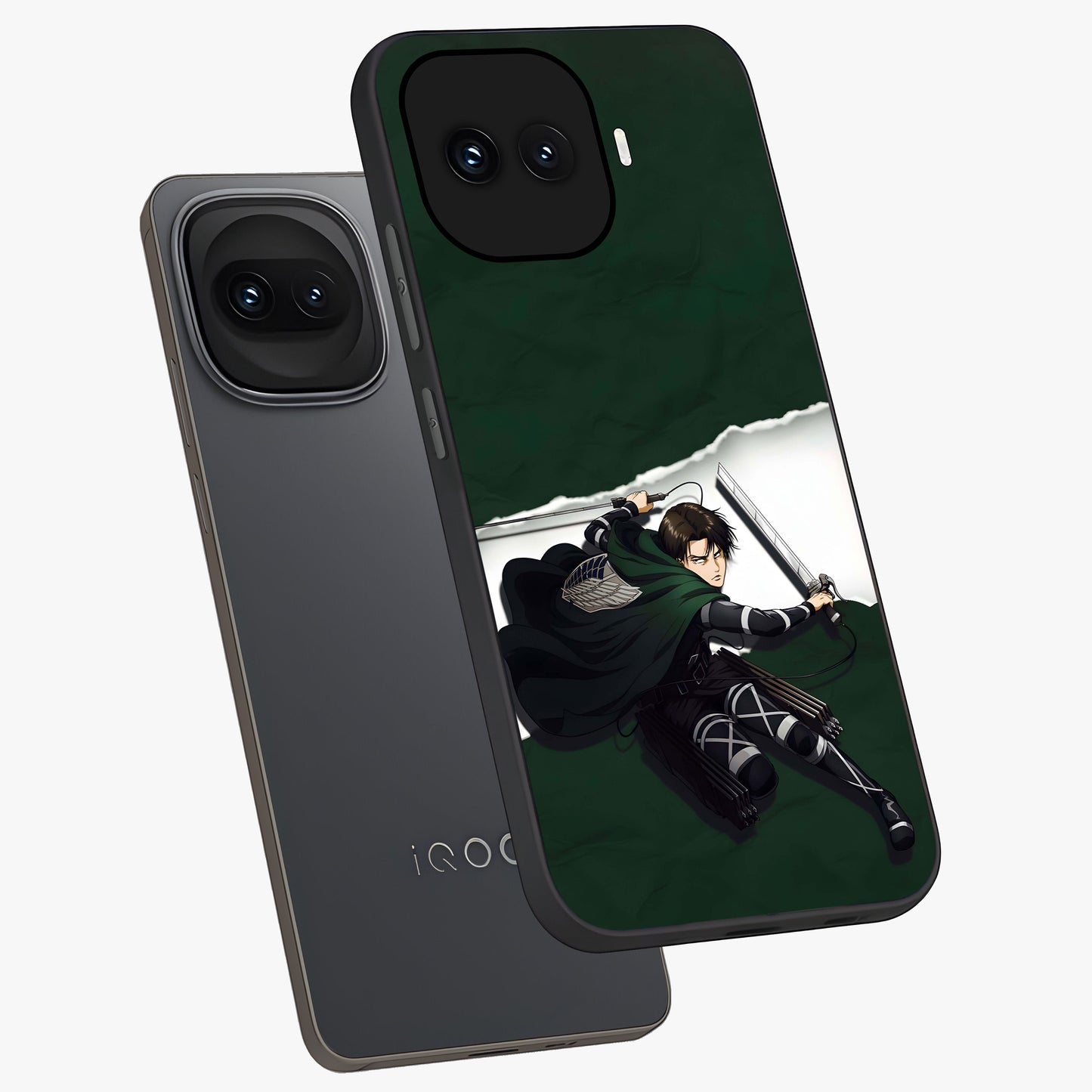 Emerald War Vanguard Glass Case displayed in angled mockup highlighting intense battle inspired design with emerald tone aesthetic.