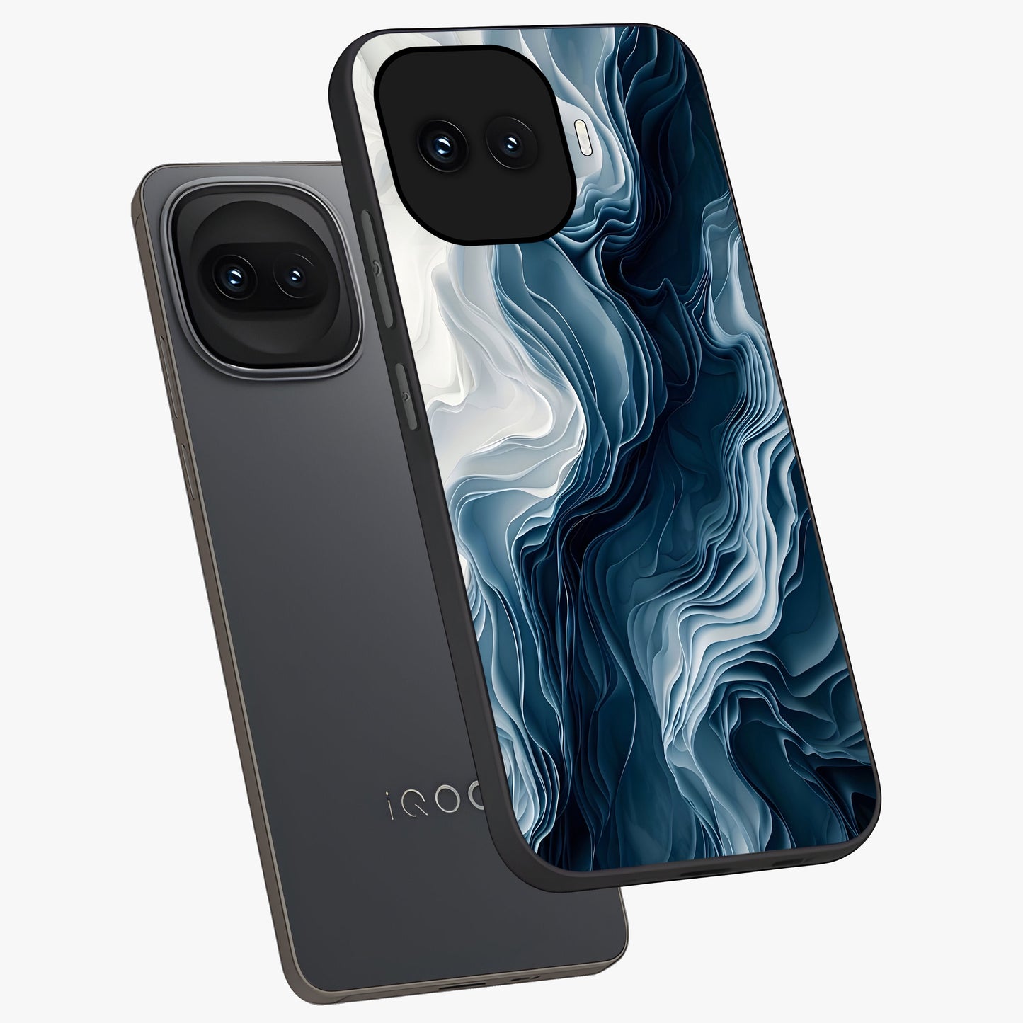 Ethereal Paper Marble Glass Case displayed in angled mockup highlighting elegant marble pattern with modern aesthetic style.