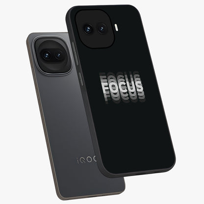 Focus Mode On Glass Case displayed in angled mockup highlighting clean minimal text artwork with modern aesthetic style.