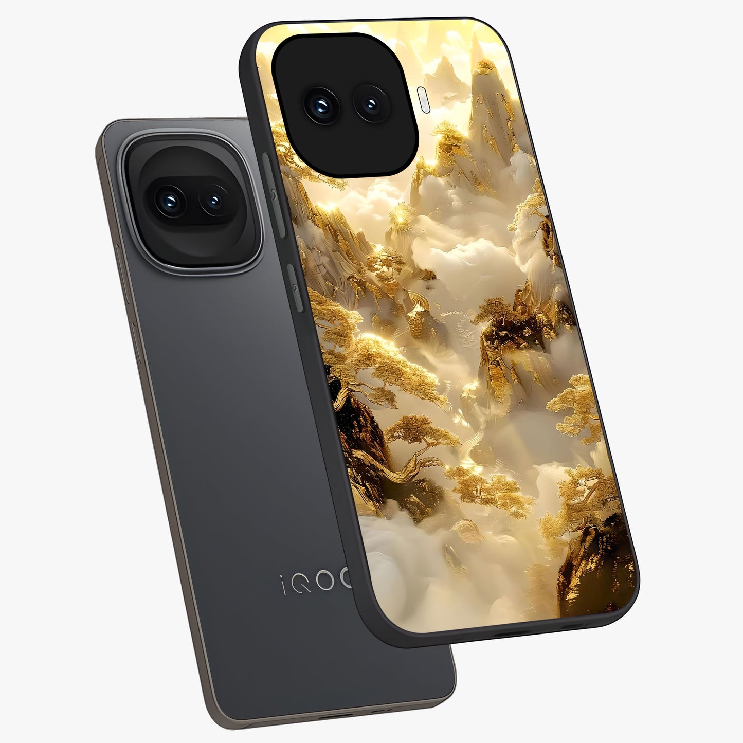 Gates Of Illumination Glass Case displayed in angled mockup highlighting radiant portal inspired design with fantasy aesthetic.
