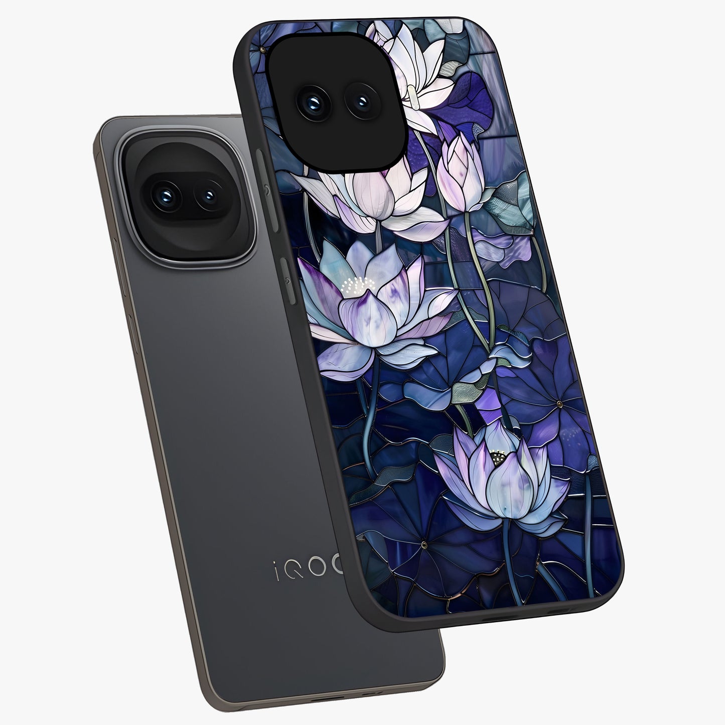 Gloss Petal Rush Glass Case displayed in angled mockup highlighting vibrant petal design with elegant floral aesthetic.