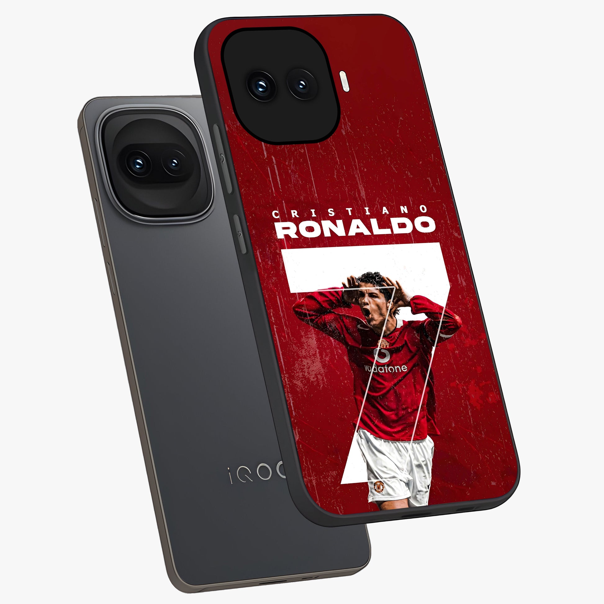 Goal Celebration Legacy Glass Case displayed in angled mockup highlighting energetic sports celebration design with bold athletic theme.