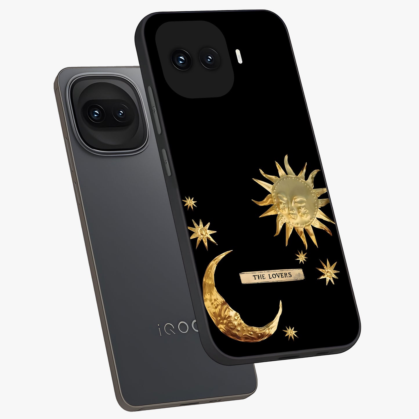 Gold Sun Blush Glass Case displayed in angled mockup highlighting radiant sun design with warm golden aesthetic.