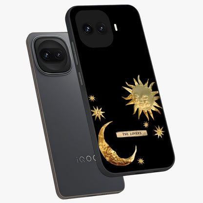 Gold Sun Blush Glass Case displayed in angled mockup highlighting radiant sun design with warm golden aesthetic.