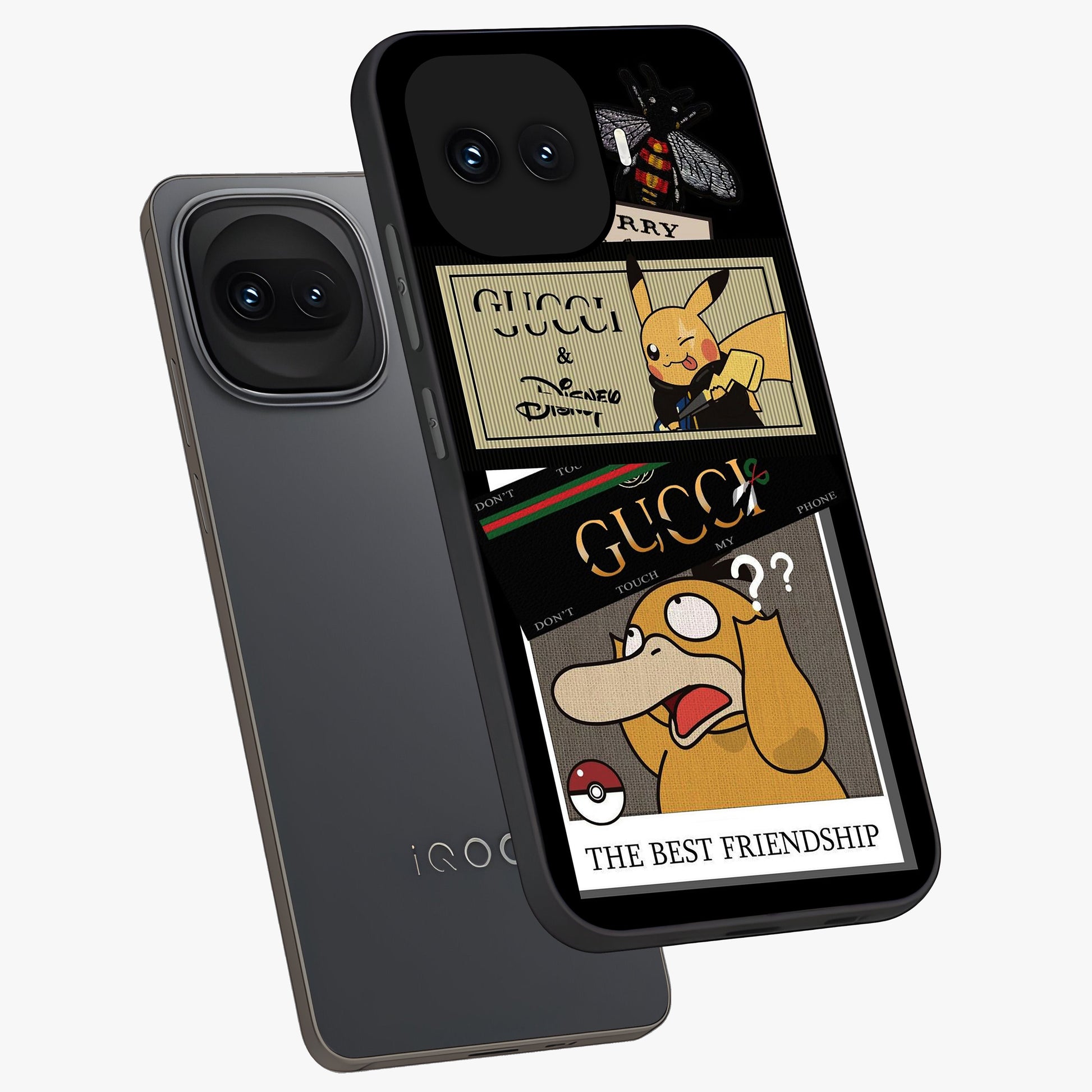 Gucci Play Mashup Glass Case displayed in angled mockup highlighting stylish fashion mashup design with bold aesthetic.