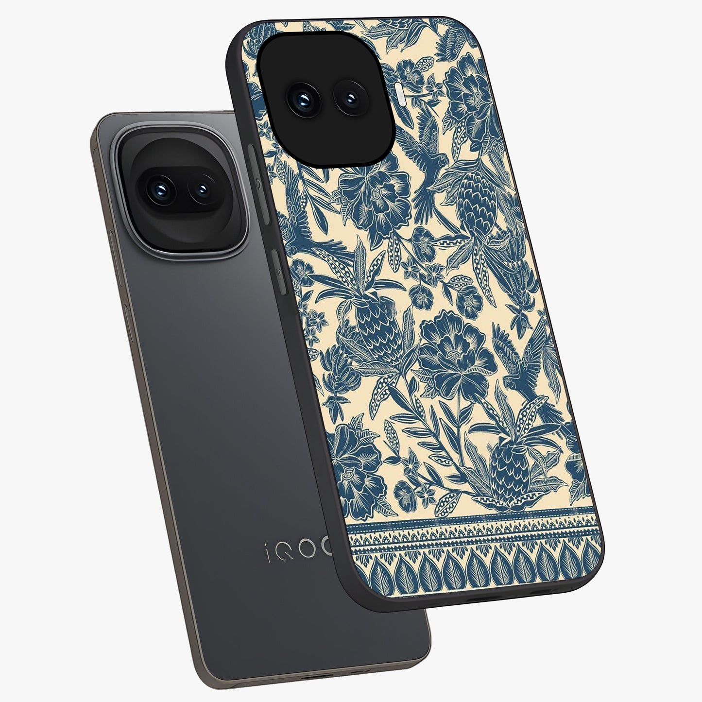 Heirloom Wild Bloom Glass Case displayed in angled mockup highlighting botanical bloom design with classic aesthetic style.