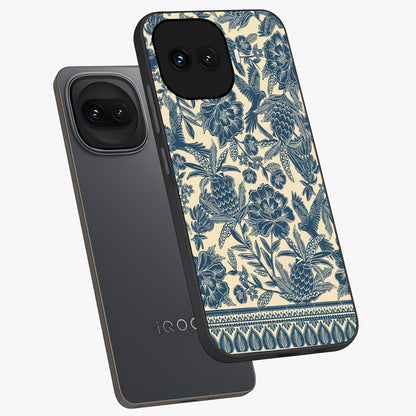 Heirloom Wild Bloom Glass Case displayed in angled mockup highlighting botanical bloom design with classic aesthetic style.