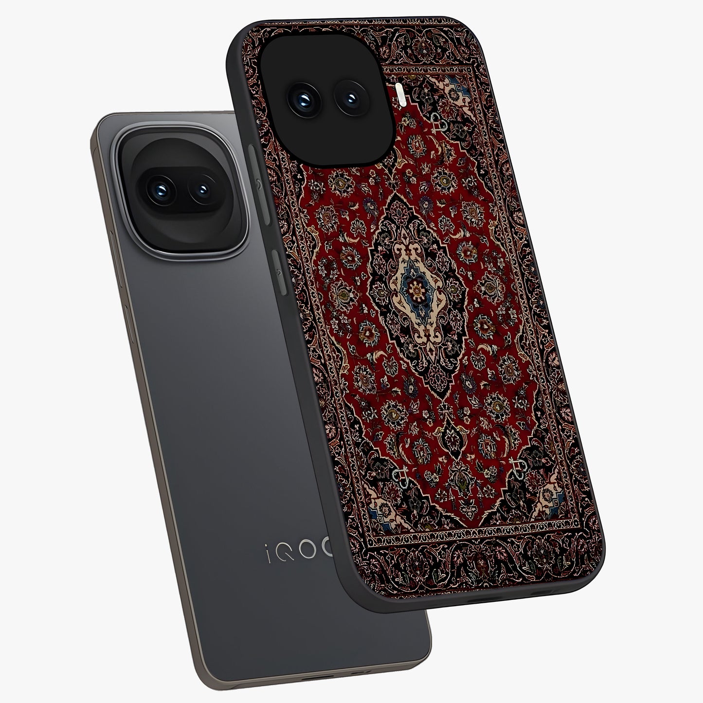 Heritage Carpet Royale Glass Case displayed in angled mockup highlighting intricate royal carpet design with heritage aesthetic.