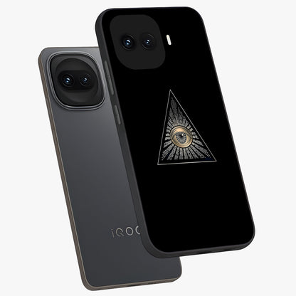 Illuminati Evil Glass Case displayed in angled mockup highlighting dark occult inspired design with bold aesthetic style.