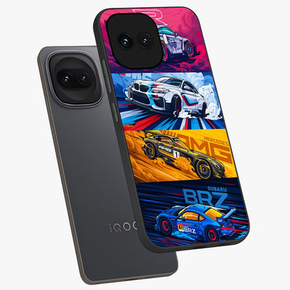 JDM Sports Car Glass Case displayed in angled mockup highlighting sleek Japanese racing car design with automotive aesthetic.