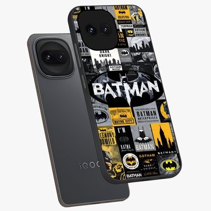 Knight Gotham Rise Glass Case displayed in angled mockup highlighting powerful knight silhouette design with dramatic aesthetic.