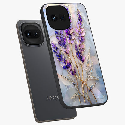 Lavender Dream Glow Glass Case displayed in angled mockup highlighting dreamy purple glow design with soft artistic style.