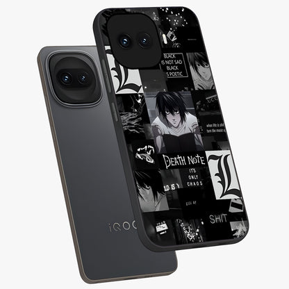 Midnight Chaos Mind Glass Case displayed in angled mockup highlighting chaotic artistic design with dramatic midnight aesthetic.
