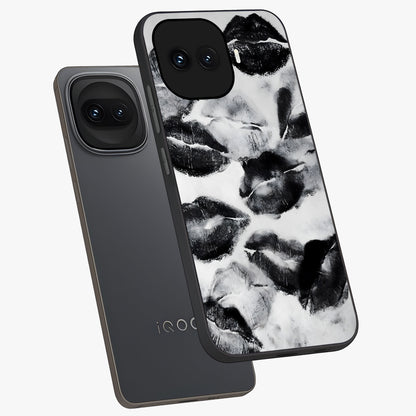 Midnight Kiss Marks Glass Case displayed in angled mockup highlighting playful romantic design with bold midnight aesthetic.