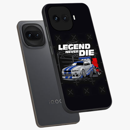 Midnight Racing Legacy Glass Case displayed in angled mockup highlighting dynamic automotive design with bold midnight aesthetic.