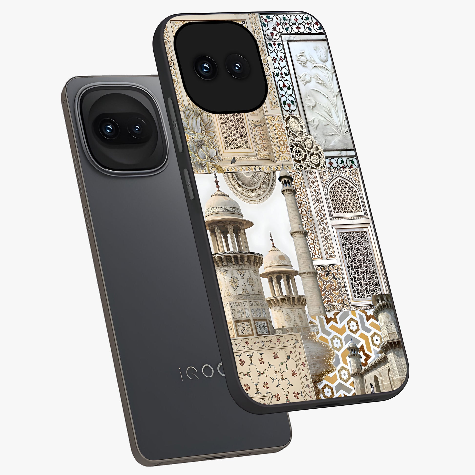 Mughal Marble Legacy Glass Case displayed in angled mockup highlighting elegant heritage marble artwork with royal aesthetic.