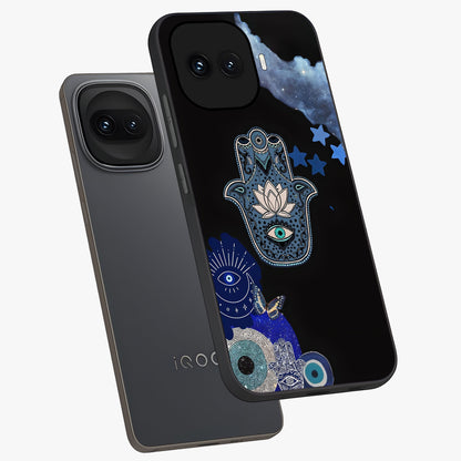 Mystic Hand Aura Glass Case displayed in angled mockup highlighting magical aura design with spiritual aesthetic style.