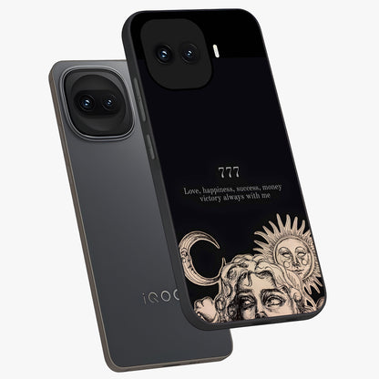 Mystic Victory Aura Glass Case displayed in angled mockup highlighting energetic aura design with bold mystical aesthetic.