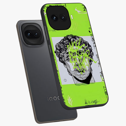 Neo Graffiti Rebellion Glass Case displayed in angled mockup highlighting urban street art design with rebellious aesthetic.