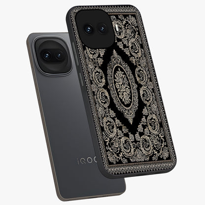 Noir Bloom Elegance Glass Case displayed in angled mockup highlighting refined flower design with stylish noir aesthetic.