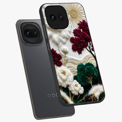 Radiant Bloom Elegance Glass Case displayed in angled mockup highlighting graceful floral design with radiant aesthetic style.