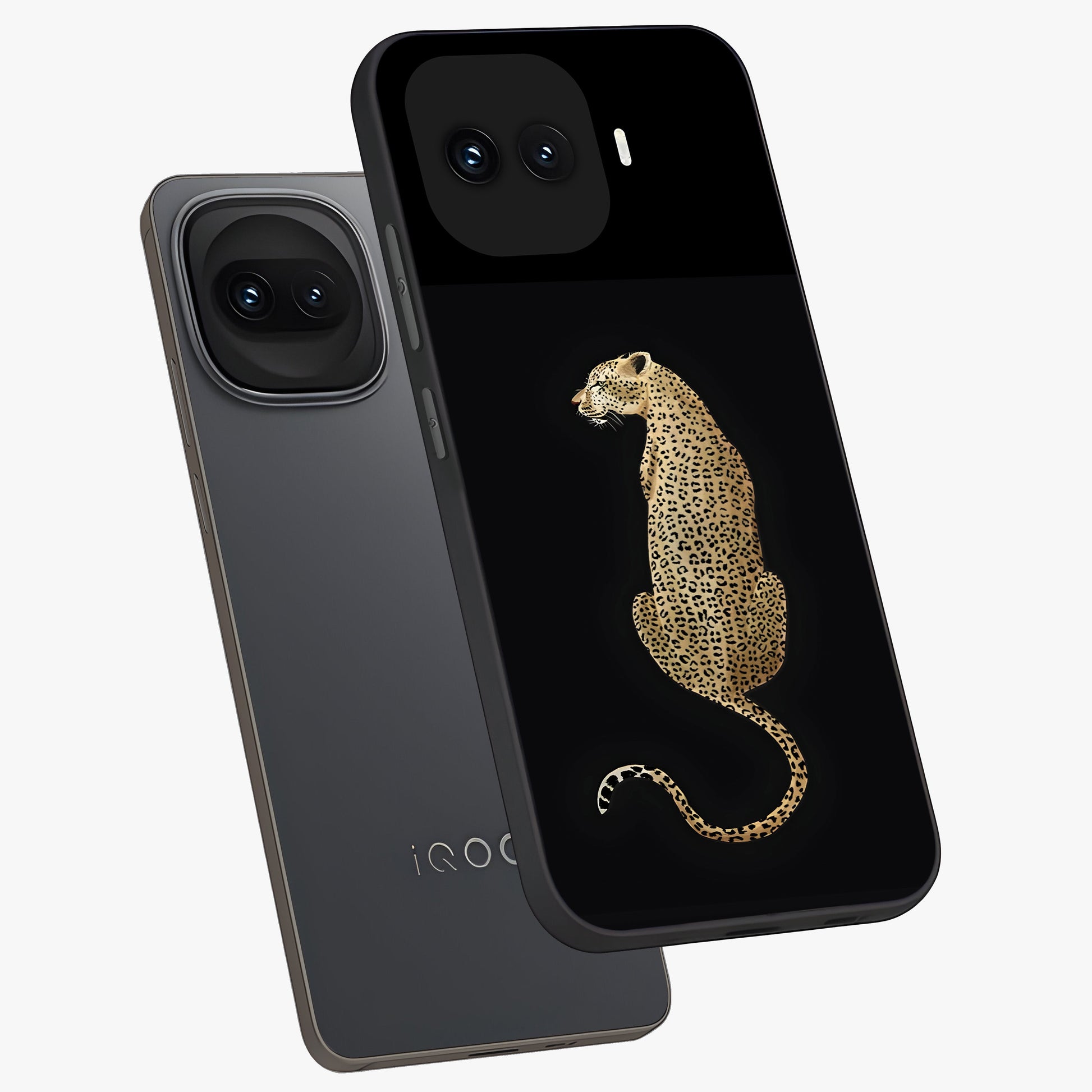 Regal Leopard Glass Case displayed in angled mockup highlighting powerful animal illustration with stylish wild aesthetic.