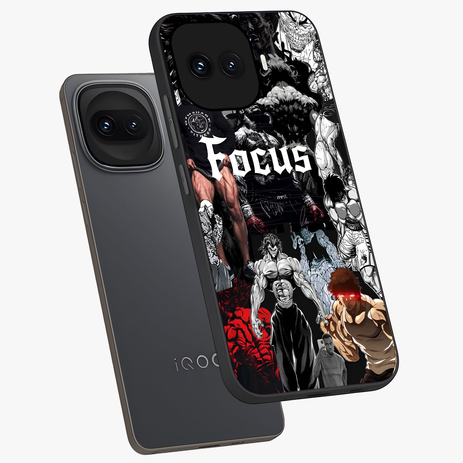 Relentless Power Focus Glass Case displayed in angled mockup highlighting bold statement design with modern aesthetic style.