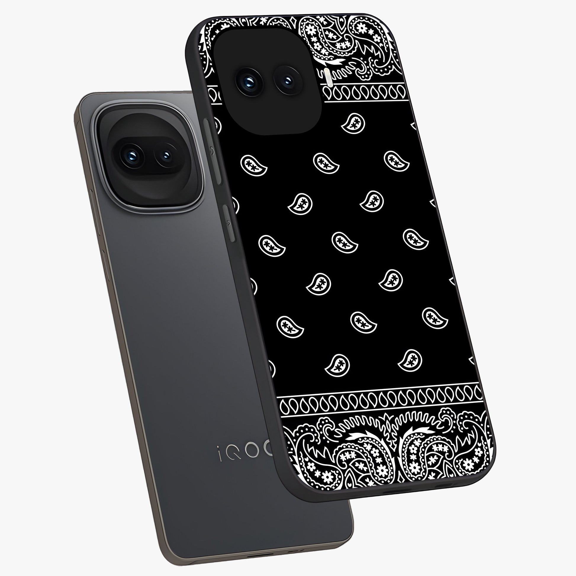 Retro Rebel Threads Glass Case displayed in angled mockup highlighting retro inspired graphic design with rebellious aesthetic.