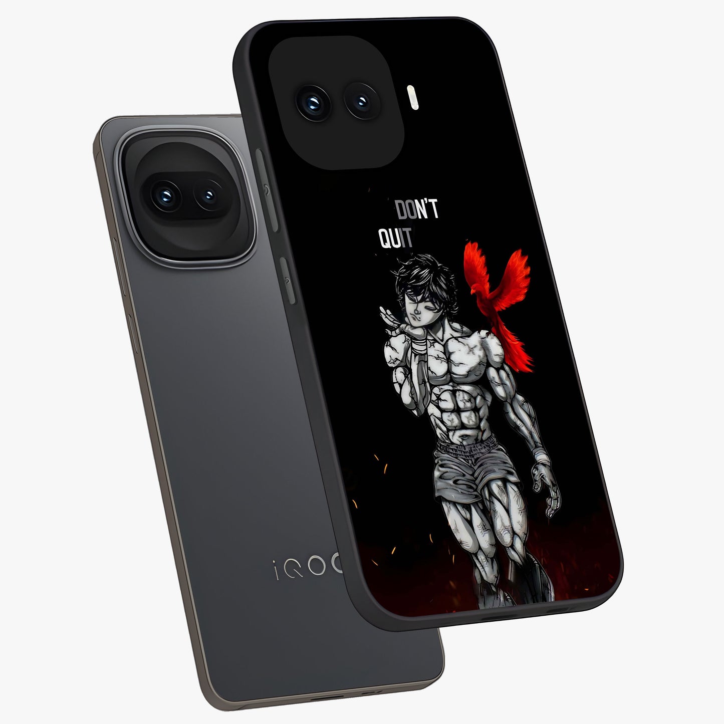 Rise Beyond Limits Glass Case displayed in angled mockup highlighting inspiring message design with modern aesthetic style.