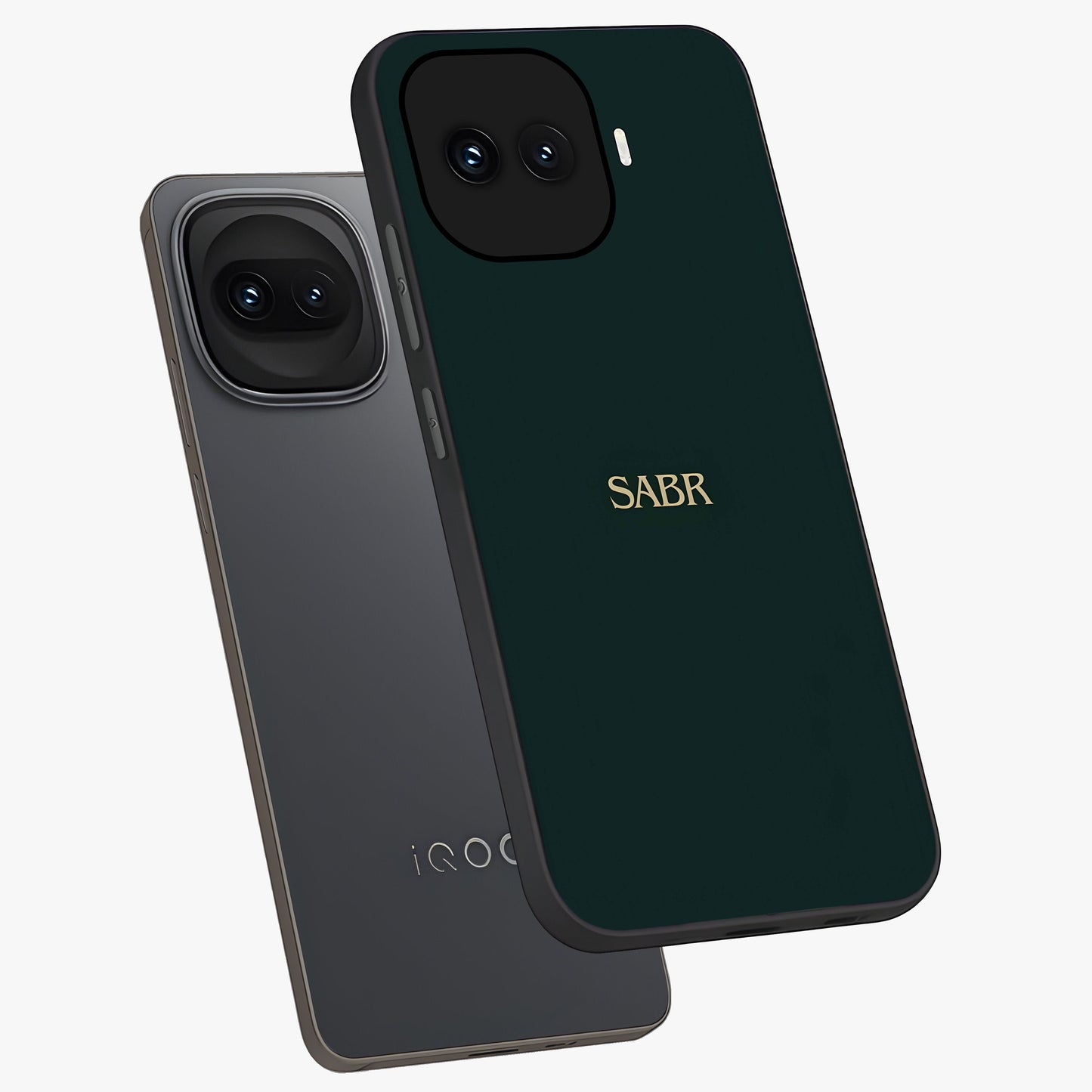 Sabr Minimal Patience Glass Case displayed in angled mockup highlighting simple inspirational design with clean aesthetic style.