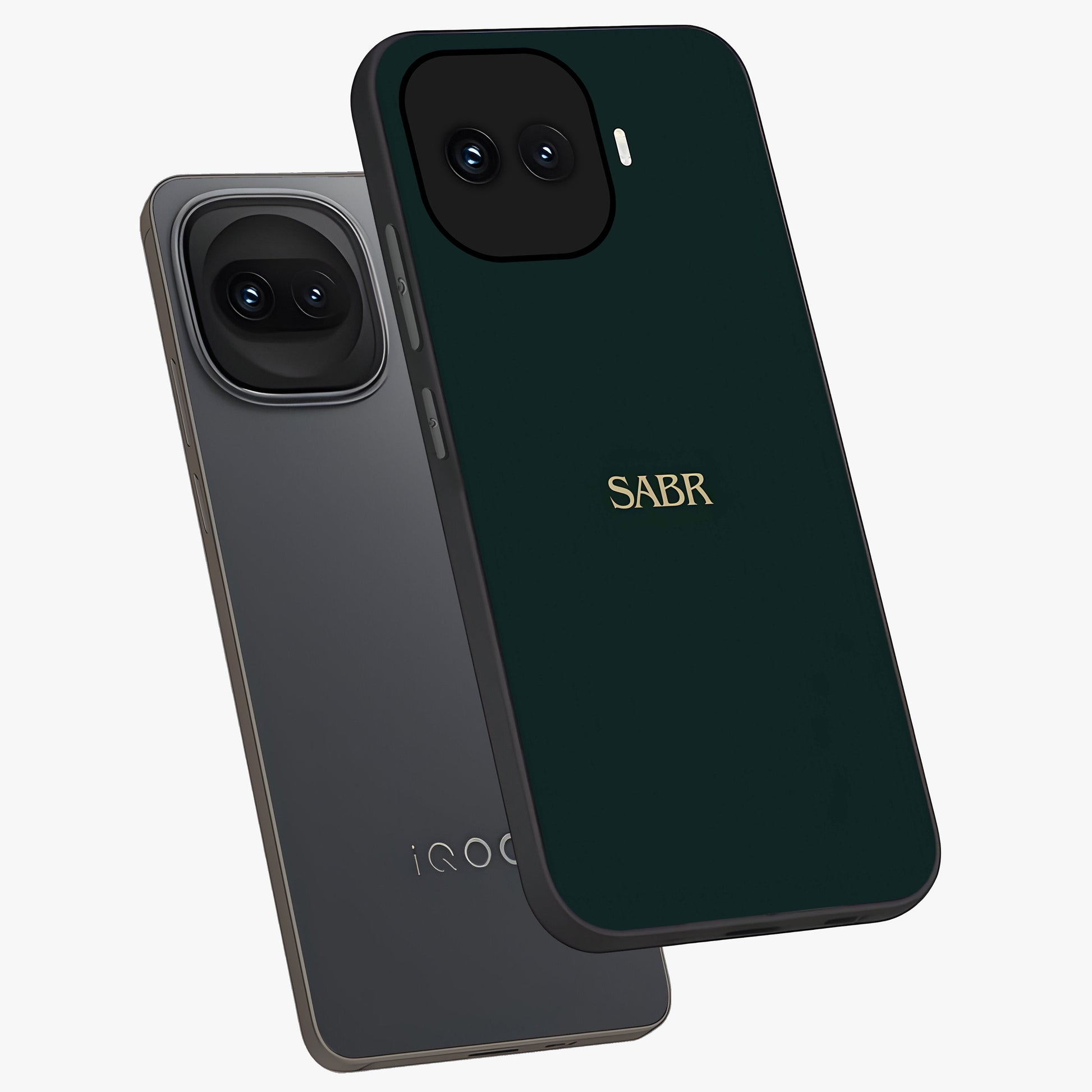 Sabr Minimal Patience Glass Case displayed in angled mockup highlighting simple inspirational design with clean aesthetic style.