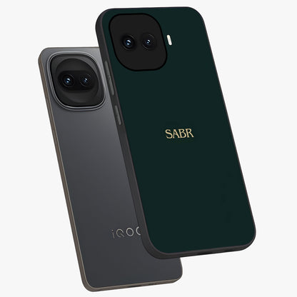 Sabr Minimal Patience Glass Case displayed in angled mockup highlighting simple inspirational design with clean aesthetic style.