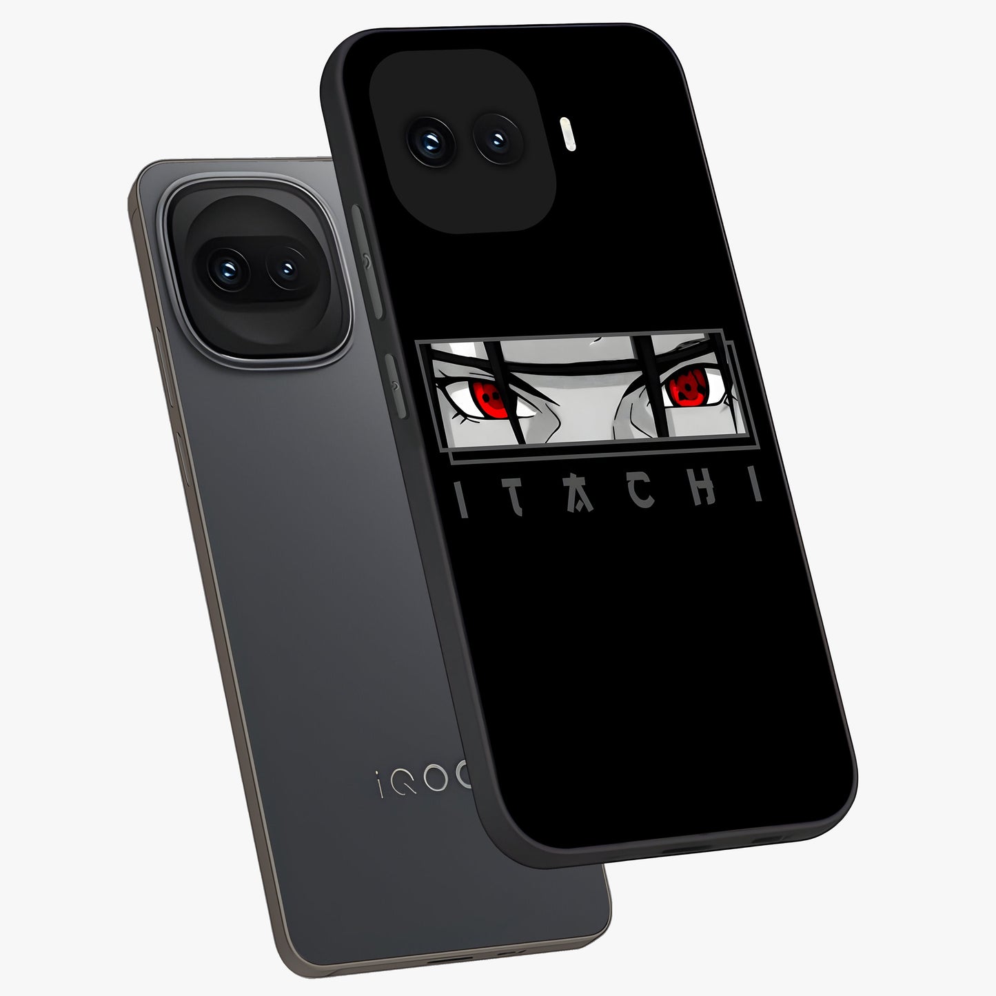 Scarlet Gaze Dominance Glass Case displayed in angled mockup highlighting intense visual design with bold scarlet aesthetic.