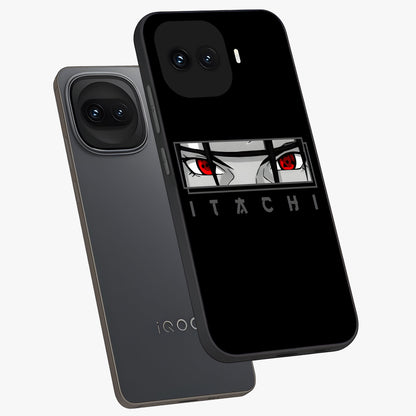 Scarlet Gaze Dominance Glass Case displayed in angled mockup highlighting intense visual design with bold scarlet aesthetic.