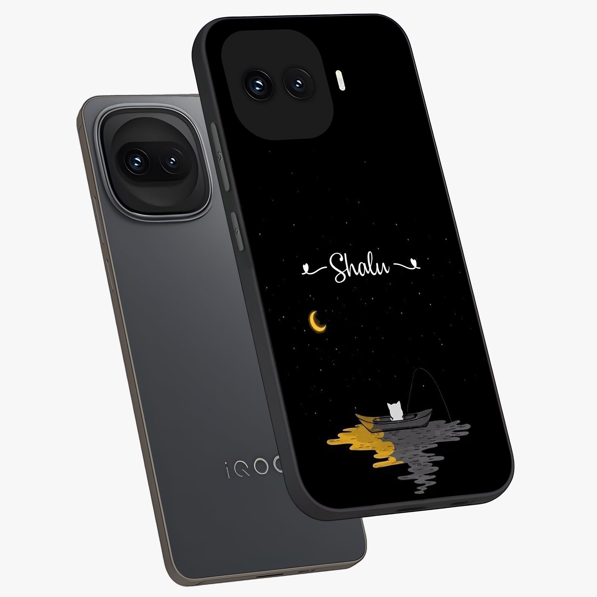 Silent Night Row Glass Case displayed in angled mockup highlighting peaceful evening design with dreamy night aesthetic.