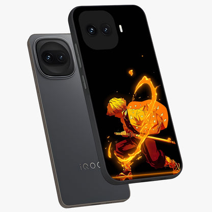Thunder Flame Execution Glass Case displayed in angled mockup highlighting dramatic fire themed design with intense fantasy aesthetic.