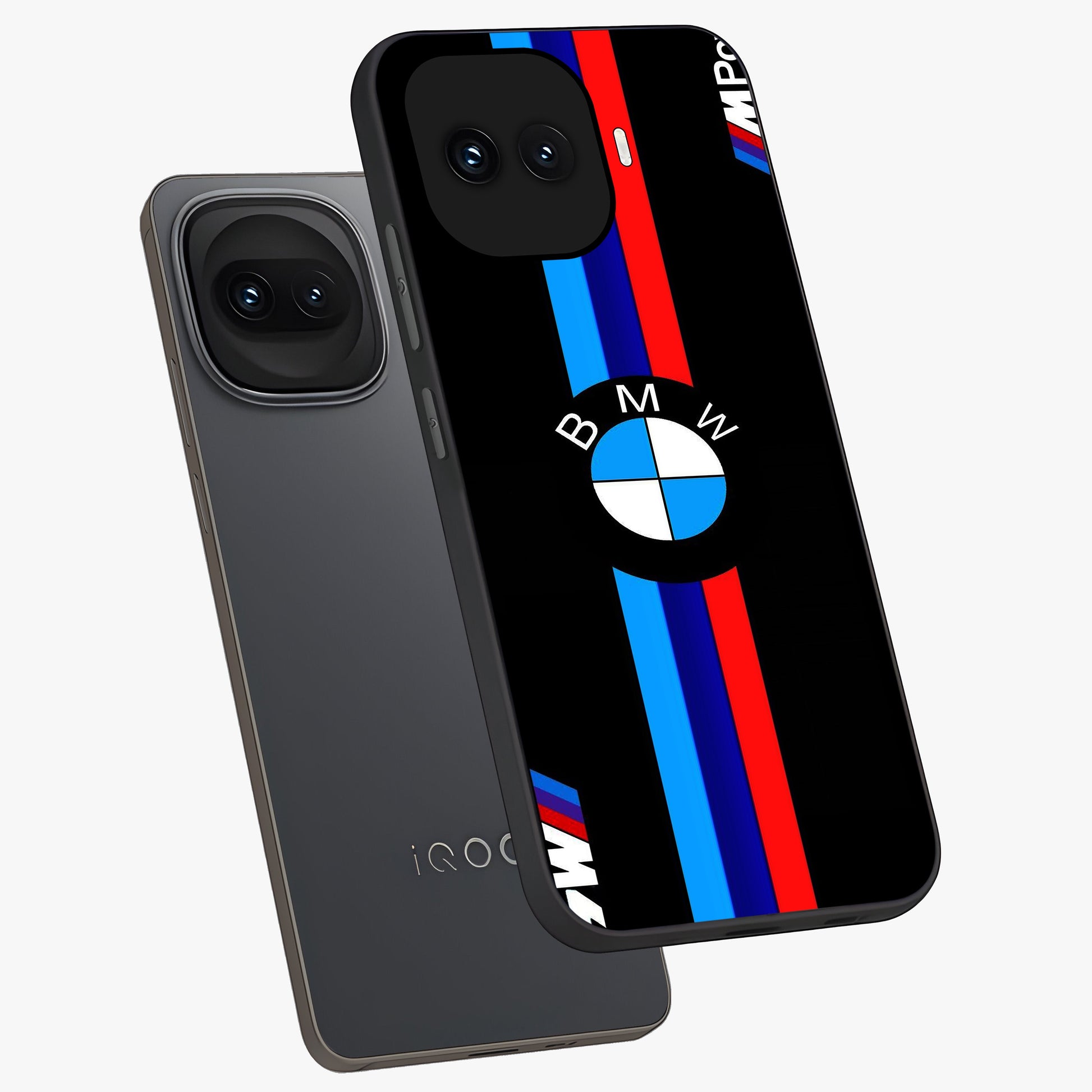 Turbo BMW Beast Glass Case displayed in angled mockup highlighting sleek racing car design with bold automotive aesthetic.