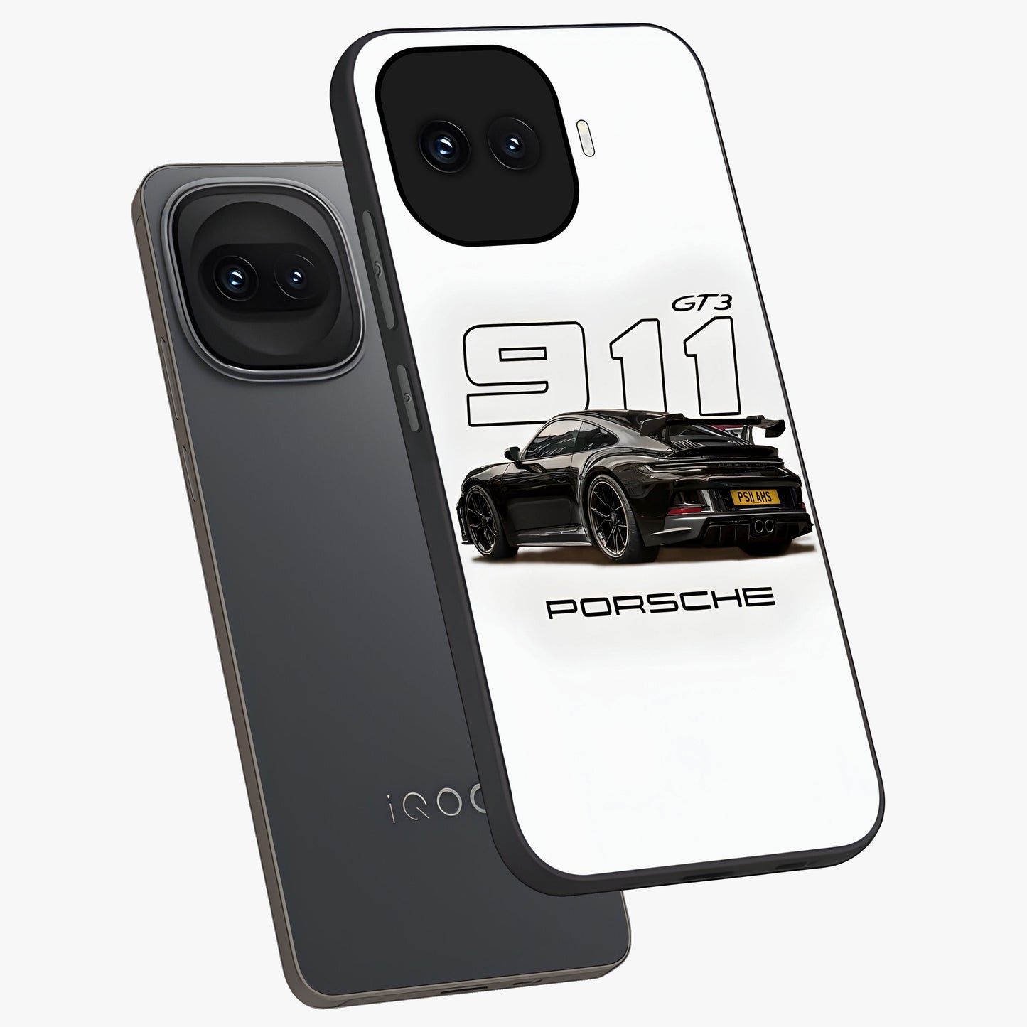 Turbo Legacy Icon Glass Case displayed in angled mockup highlighting dynamic automotive design with performance aesthetic.